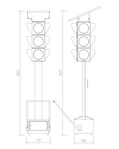 Feux de signalisation portables solaires de 300mm avec feux de circulation télécommandés - Product Image 5
