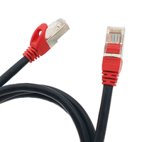 Cat7 SSFTP kabel Ethernet Lan jaringan 1.5M untuk dalam ruangan pusat Data kabel tembaga berlapis pasangan terpilin