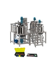 Homogénéisateur émulsifiant sous vide à structure fixe en acier inoxydable, machine de fabrication de crèmes et onguents cosmétiques, mélangeur à cisaillement élevé