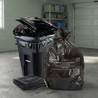 Bolsa de Basura Negra de Grado Industrial, No Soy una Bolsa de Plástico, Biodegradable, Compostable, PBAT, PLA, Almidón de Maíz, Alta Resistencia, Antiestática