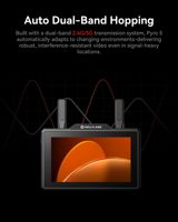 Monitor de Campo Hollyland Pyro 5 con Pantalla Táctil, Transmisor y Receptor de Video Inalámbrico de Doble Banda 2.4G/5G, Compatible con Monitoreo de 4 Vías