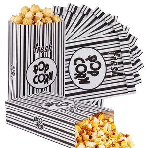 Sacs à <span class=keywords><strong>popcorn</strong></span> en papier à fond plat, jetables, résistants à l'huile, anti-fuite, pour portions individuelles - Product Image 1