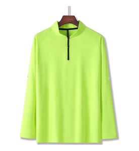 เสื้อยืดแขนยาวมีซิปสำหรับผู้ชายเสื้อยืดโพลีเอสเตอร์แห้งเร็วสำหรับกีฬาวิ่งเทนนิสดีไซน์ใหม่ - Product Image 5