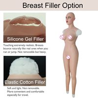 URCHOICE Femme Silicone Body Suit Peau Faux Seins Ensemble Du Corps Costume Avec Tête Crossdresser Transgenre Drag Queen