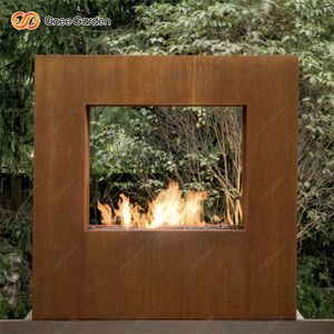 Chimenea de Gas Cuadrada Grande de Acero Corten 3D, Quemador de Propano Independiente para Decoración de Jardín, Portátil, 45000-49999 BTU - Product Image 4