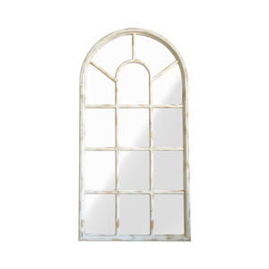 Espejo de Pared Arqueado Grande, Estilo Rústico Moderno para Decoración del Hogar, Marco de Madera Blanco, Espejo de Cuerpo Entero - Product Image 6