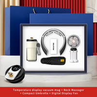 Coffret Cadeau d'Entreprise ZMHQ 2027 pour Cadres : Mug + Masseur Cervical + Parapluie + Éventail Pliable – Idéal pour Diwali et Cadeaux pour Hommes d'Affaires