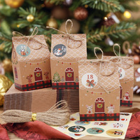 YZ Kraft Boîte-cadeau Calendrier de maison en pain d'épice, adapté à l'emballage de boîte de bonbons, boîte d'emballage de bougie comme ensemble de vacances complet