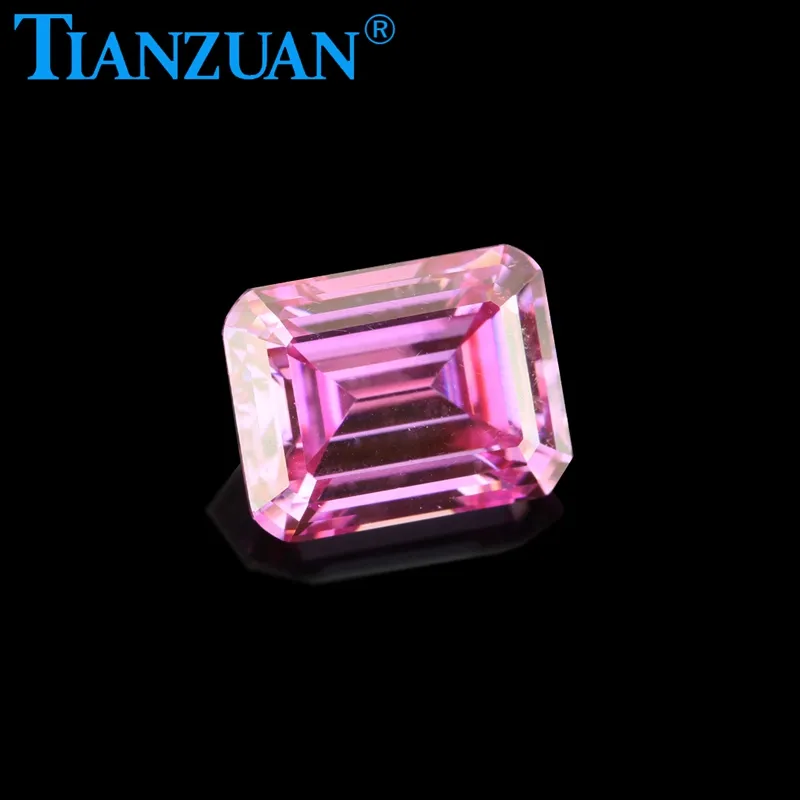 Material Sic de corte de <span class=keywords><strong>esmeralda</strong></span> de moissanita de color rosa similar al diamante mucho