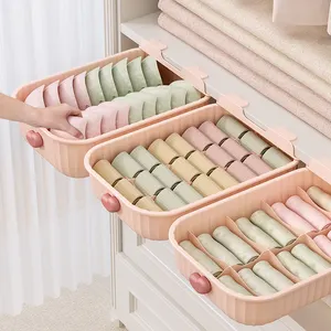 Bra Drawer Organizers 10 Cells Underwear Organizer Closet Drawer Lingerie Storage Bins With Divider Foldable Cube Storage