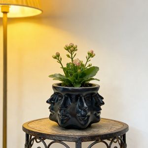 Pot de fleurs créatif en résine en forme de visage, blanc, multifacettes, pour plantes d'intérieur et décoration de la maison - Product Image 3