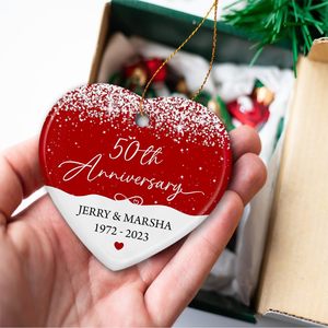 Promozione: Decorazioni Natalizie in Ceramica Bianca a Forma di Cuore, Alta Qualità, Stampa UV per Sublimazione, Decorazioni da Appendere - Product Image 4