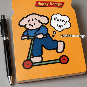 Happy Doggie Cartoon <b>Memo</b> <b>Pad</b> Orange Bear Shape Non-Adhesive Colorful Design for Desk Use - Product Image 3