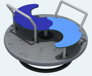Parco giochi all'aperto di alta qualità per bambini allegri rotatoria con sedili di sicurezza e ringhiere - Product Image 2
