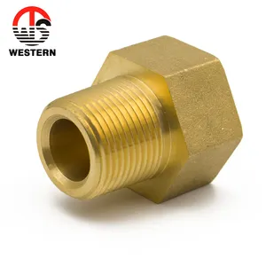 US padrão 3/4 a 1-1/1-2 polegada macho NPT rosca hexagonal adaptador de encaixe de tubulação de latão