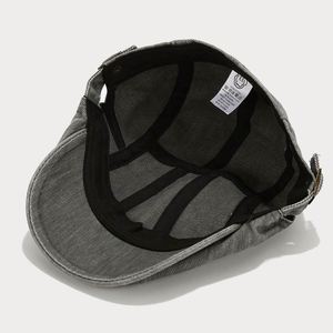 หมวกเบเร่ต์สีพื้นสไตล์วินเทจสุดฮิตปี 2024 หมวกยีนส์ฟอกสไตล์อังกฤษสำหรับผู้หญิงและผู้ชาย - Product Image 5