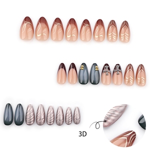 Faux Ongles à Presser Personnalisables Style Français en Gros, Motifs 3D Métal Croix Tête de <span class=keywords><strong>Mickey</strong></span> Cœur, Matériau PMMA Certifié CE, Forme Amande - Product Image 4