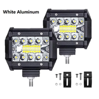 Barre lumineuse de travail à LED pour voiture 4 pouces 60W Barre lumineuse à LED pour phares antibrouillard Offroad Blanc Jaune Flash stroboscopique pour voiture camion