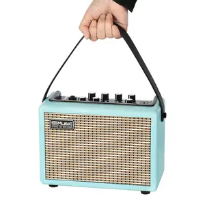 Nhà Sản Xuất Bán Hàng 15-Watt Pin Powered Xách Tay Điện Guitar Khuếch Đại Mini Âm Nhạc Loa Combo