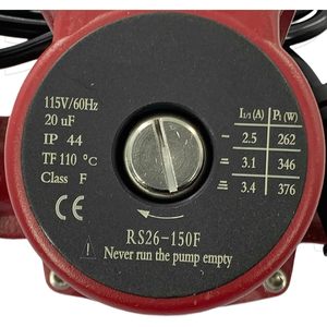 ปั๊มน้ำร้อนแบบหมุนเวียน 115V 1/3 แรงม้า เหล็กหล่อ ขนาด 1 นิ้ว  ไหลออก 52 แกลลอนต่อนาที 3 ระดับความเร็ว พร้อมหน้าแปลนและสลักเกลียว - Product Image 4