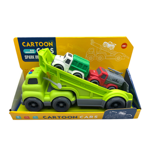 Camiones volquete <span class=keywords><strong>de</strong></span> <span class=keywords><strong>juguete</strong></span> <span class=keywords><strong>de</strong></span> plástico grandes <span class=keywords><strong>de</strong></span> rueda libre y coche <span class=keywords><strong>de</strong></span> transporte <span class=keywords><strong>de</strong></span> remolque para niños con sonido ligero - Product Image 1