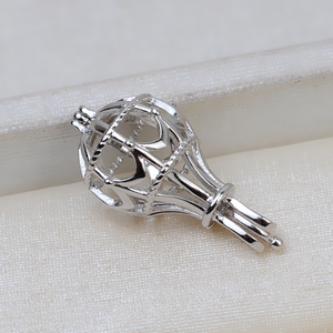 Wholesale <strong>Pearl</strong> Party S925 <strong>Sterling</strong> <strong>Silver</strong> Angel Wing Akoya Single <strong>Pearl</strong> Cage Pendants <strong>Necklace</strong> Mounting - Product Image 4