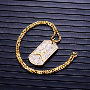 Collar con Colgante de Baloncesto de Cristal y Acero de Titanio Chapado en Oro de 18K de <span class=keywords><strong>Jordan</strong></span> Mgutillart, Estilo Hip Hop - Product Image 3