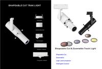 Projecteur LED sur rail à CRI élevé 90-95, faisceau orientable, lumière de découpe, DALI 0-10V dimmable pour éclairage de galerie d'art et de musée