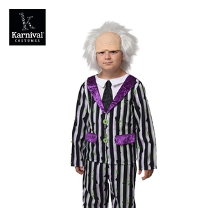 ODM vente entière <span class=keywords><strong>Halloween</strong></span> garçon noir et blanc rayé costume comédie drôle film Costume Cosplay ensemble pour enfants démon Joker - Product Image 2