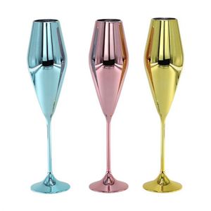 Verre à vin à pied en plastique rigide incassable, plaqué or rose, 16 oz, idéal pour les pique-niques en extérieur - Product Image 4