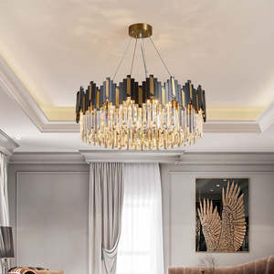 Hot Sale Home Decoration Creative Lighting Living Room Gold Rounded Led K9 <b>Crystal</b> Ceiling Chandelier - Product Image 1