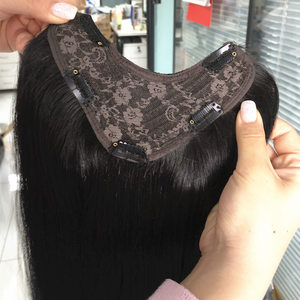 새로운 스타일 V 모양 클립 실제 인모 토퍼 V 부분 클립 인 헤어 익스텐션 - Product Image 3