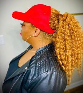 Casquette de baseball personnalisée à quatre panneaux, style <span class=keywords><strong>afro</strong></span>, sans dos, pour queue de cheval bouclée, motif à pois imprimé, casquette ouverte rafraîchissante, gorras, chapeaux - Product Image 3