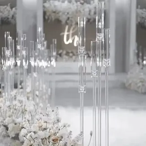 Candelieri trasparenti candelabri centrotavola portacandele portacandele in acrilico per la decorazione di nozze per feste