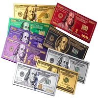 Billetes de Dólar Estadounidenses de Imitación en Lámina de Oro Realista de 24K, Billetes Negros y Dorados para Fotos, Películas, Fiestas y Eventos