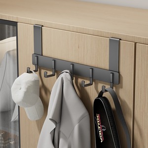 Cabinet Door <b>Hooks</b> Space Aluminum 20kg Load No Drill Installation For Wardrobe Kitchen Student Dormitory - Product Image 2