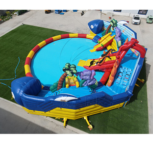 Parc aquatique gonflable géant sur le thème de l'océan avec piscine, toboggan multiple commercial, aire de jeux aquatique gonflable pour événements estivaux - Product Image 6