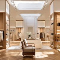 Armoire et présentoir de vêtements pour femmes de magasin spécialisé moderne avec présentoir personnalisable