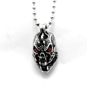Yunnique – collier avec pendentif squelette en acier inoxydable 316, incrustation de pierre rouge, bijoux de mode de Style Punk - Product Image 1