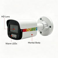 Caméra IP infrarouge, caméra bullet, objectif fixe, 2K 1080P CMOS, vision nocturne couleur, microphone intégré, compatible Hik, On-Vif NVR