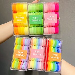 32 Stück Lebendige Nylon-Haar gummis Falten freie elastische Pferdeschwanz-Perfektion für Kleinkinder Sweet Party Style Haar gummibänder für Kinder - Product Image 3