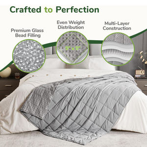 Couvertures lestées pour adultes, douces, en minky, lourdes, apaisantes, respirantes, rafraîchissantes, pour toutes les saisons, avec billes de verre, style américain, <span class=keywords><strong>couverture</strong></span> de canapé - Product Image 3