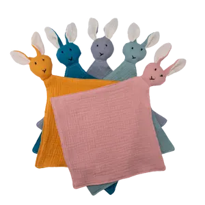 Bambino Triangolo Sciarpa Puro Cotone Saliva Asciugamano di Colore Solido Del Fumetto Del Coniglio Neonato Alimentazione Bavaglino