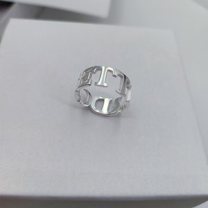 Personalisierter Ring mit Namensgravur für Damen und Herren aus Edelstahl, verstellbarer Namensring, individueller Schmuck - Product Image 3