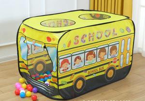 Nueva gran oferta, autobús escolar con forma de coche, tienda de juegos emergente para niños, casa de juegos plegable para interiores y exteriores para niños pequeños y niñas - Product Image 2