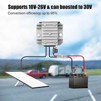 Convertidor Elevador de Voltaje Starlink Mini IP68 Impermeable de 12V a 24V con Pinzas de Cocodrilo para Coche, Camión y Camping
