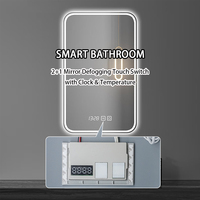 Interruptor Táctil Inteligente con Regulador de Intensidad AC100-240V/DC12V 24W con Pantalla de Tiempo/Temperatura para Luces de Espejo Antivaho