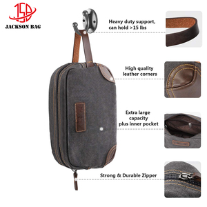 Borsa da Toilette Impermeabile in Poliestere con Cerniera <span class=keywords><strong>per</strong></span> Uomo, Organizer Cosmetico Multifunzione, Kit da Barba, Accessorio Semplice ed Elegante - Product Image 5