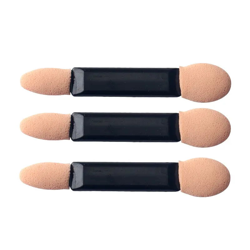 Disposable eye shadow applicator stick round head and flat head combine to make it easy to apply