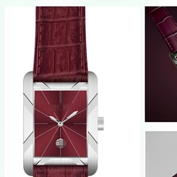 Montre carrée pour femme à quartz, boîtier en acier inoxydable, cadran rouge, bracelet en cuir, étanche 5 ATM, verre minéral 28 mm 20 mm